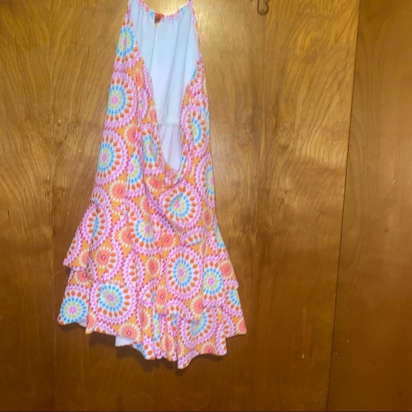 𝅺Girls Lands’end halter ruffle 1 piece swimsuit size 16 - Picture 2 of 3